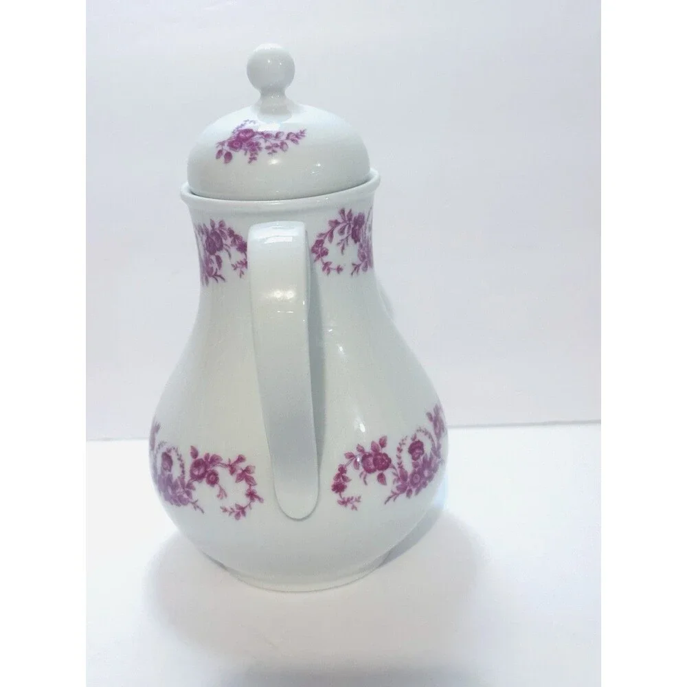 Vintage Seltmann Weiden Bavaria Coffee Pot Pink Floral 3122 W Germany
